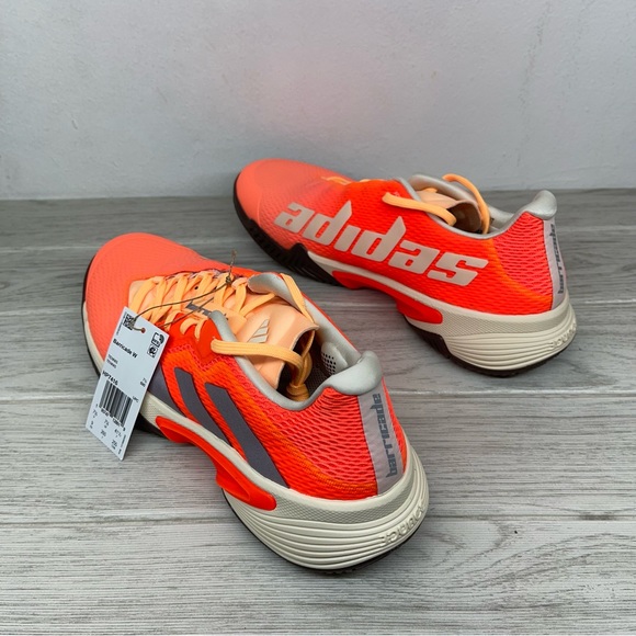 Adidas Barricade Solar Orange Tennis Shoes Wmns HP7416 Size 9 - Picture 6 of 9